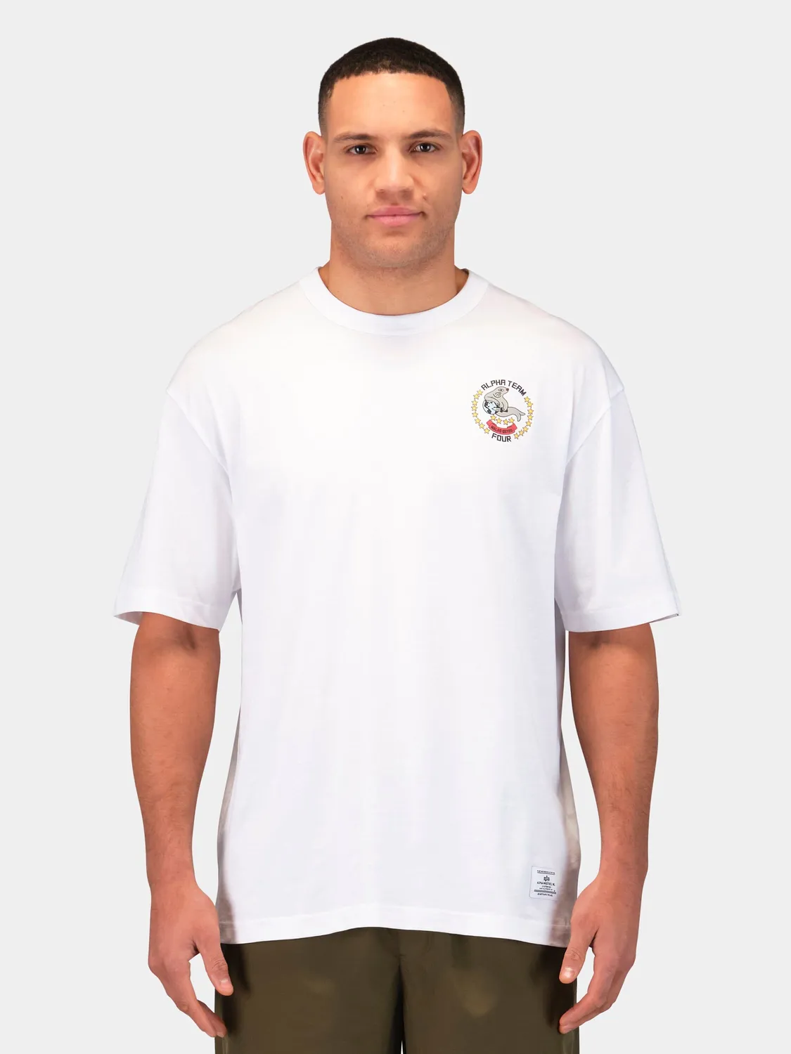 Alpha Industries Seal t-shirt relaxed blanc coton