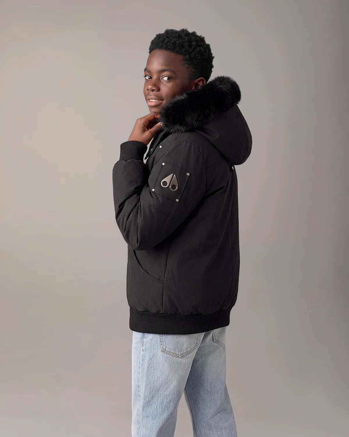 Moose Knuckles Original Bomber Enfant Noir Duvet