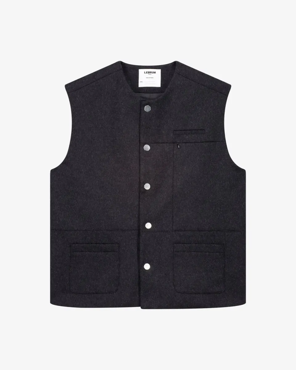 Lebrun gilet gris sans manches laine homme
