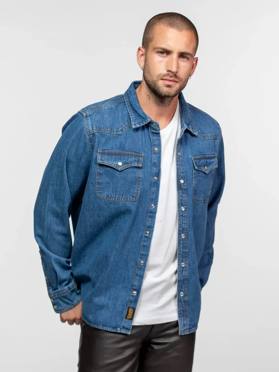 Daytona Patrol chemise denim homme mid wash