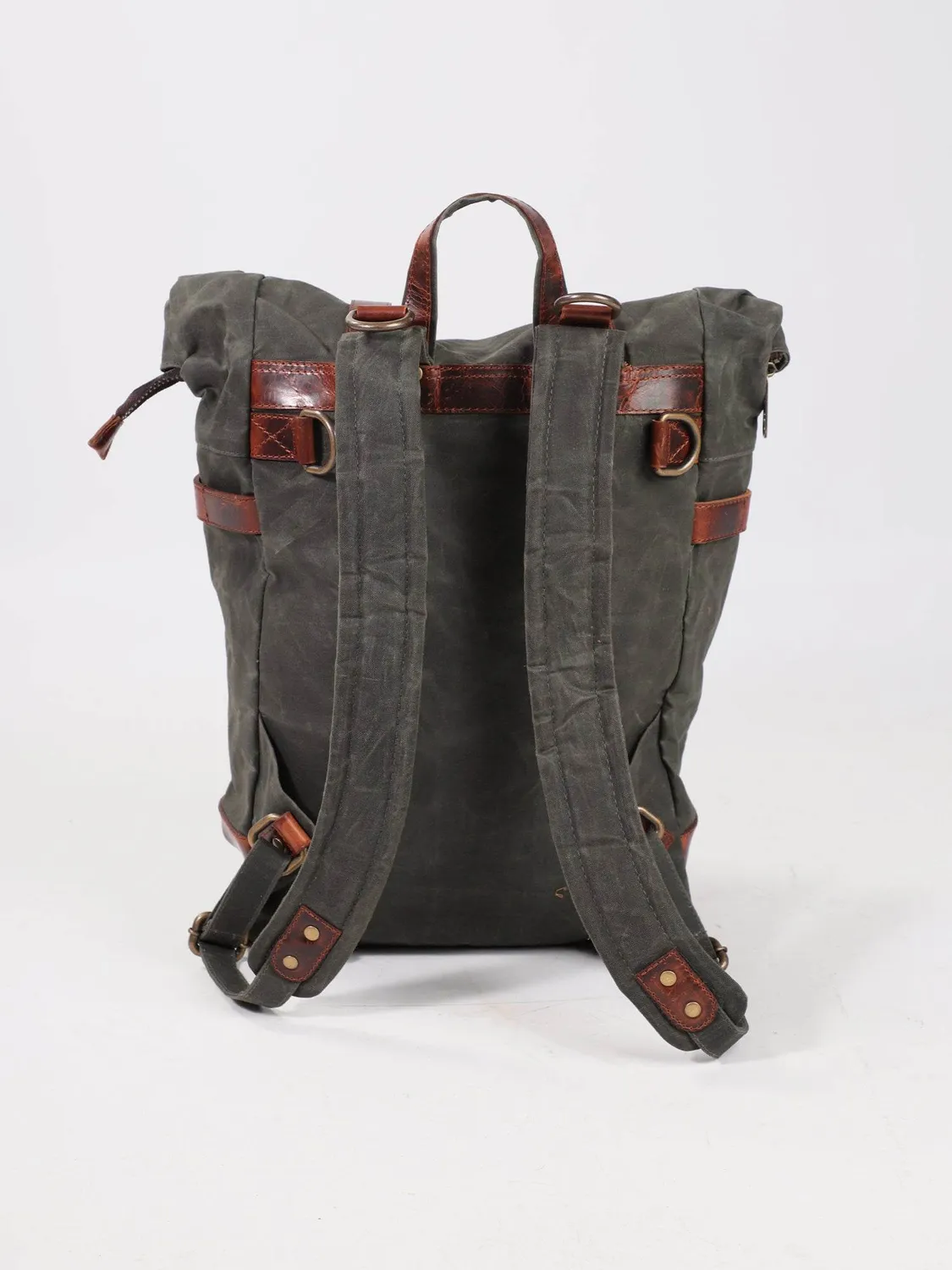 Daytona Mercado sac à dos toile cirée Dark Cognac