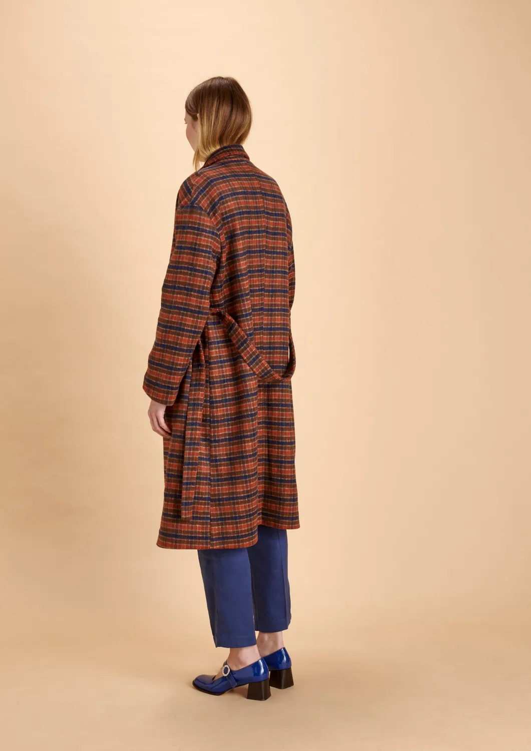 Soubacq Jil manteau laine petits carreaux