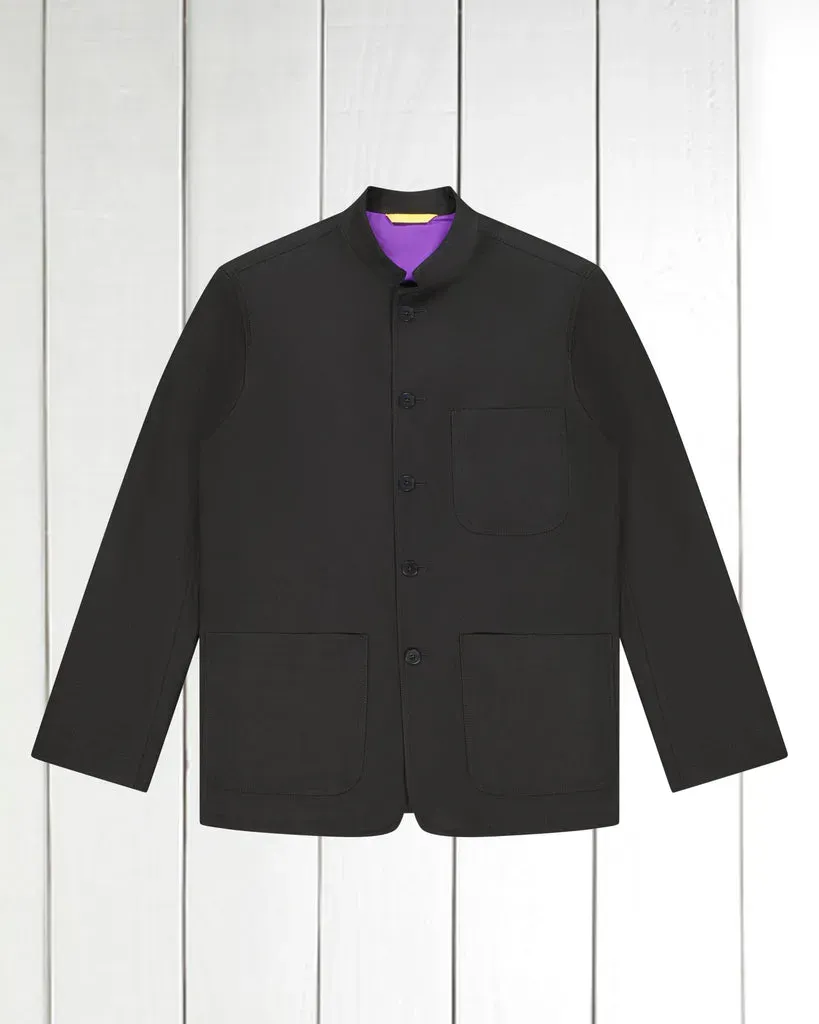 Hollington Tyrol veste ajustée crêpe laine noire