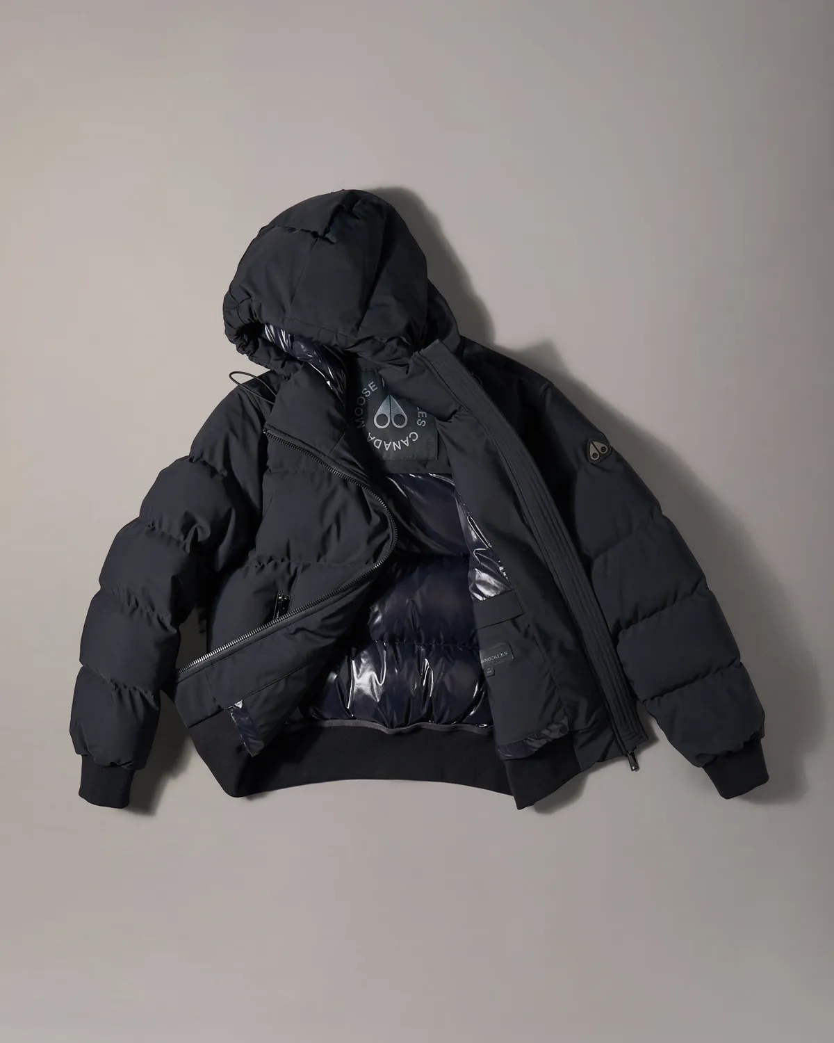 Moose Knuckles Soho Down Bomber blouson noir femme duvet