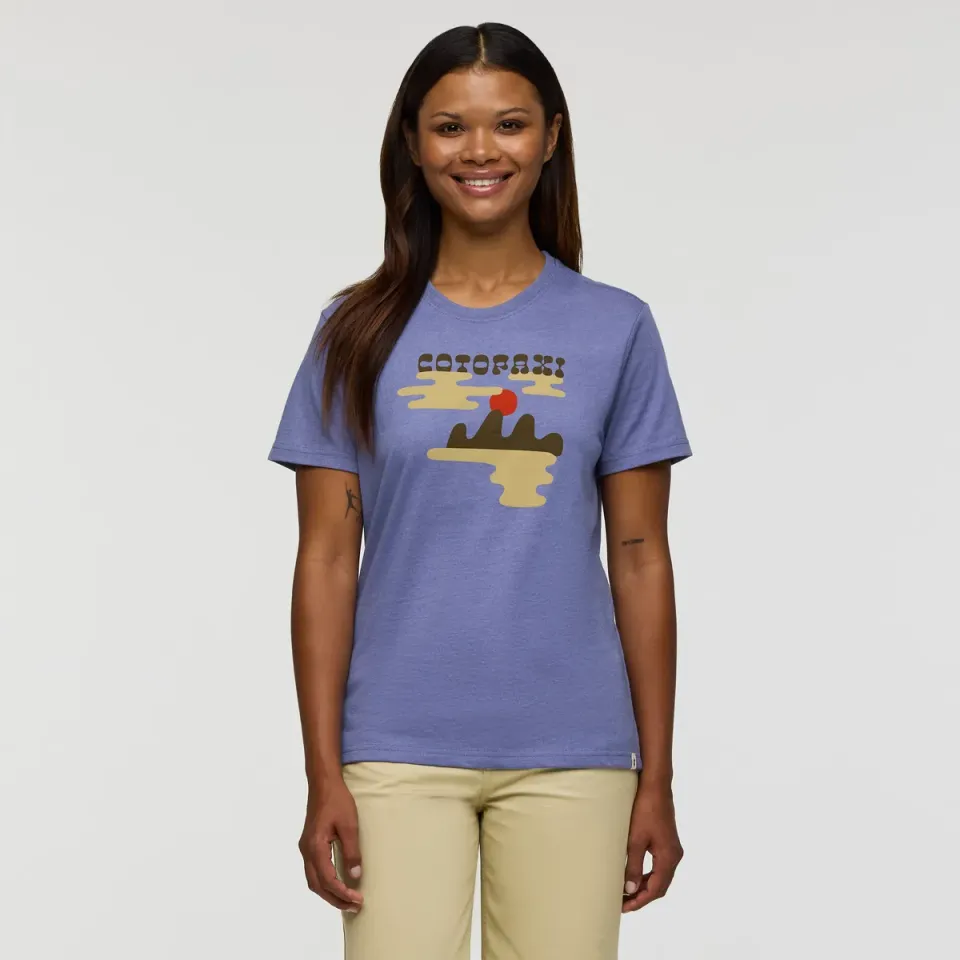 Cotopaxi Sunrise Lake t-shirt femme bleu smoke coton bio