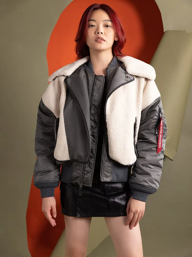 Alpha Industries B-15 Sherpa Hybrid blouson femme gris