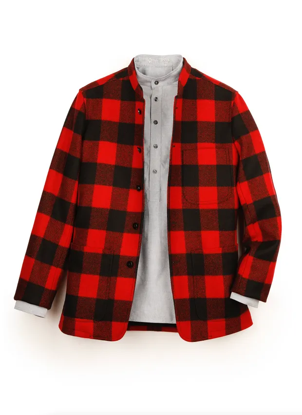 Hollington Tyrol veste laine carreaux noir rouge