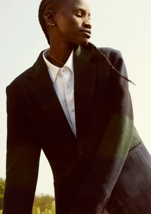 Soubacq Tricolore blazer laine trois bandes