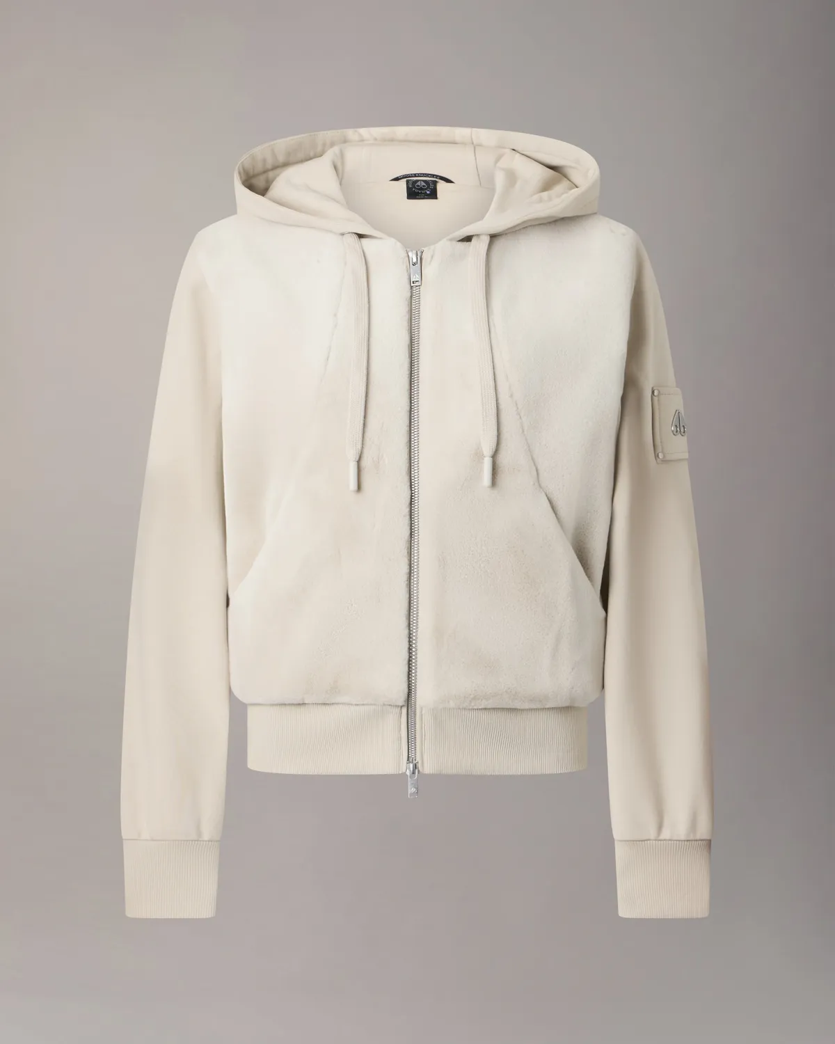Moose Knuckles Roslyn Bunny sweat à capuche Alabaster fausse fourrure
