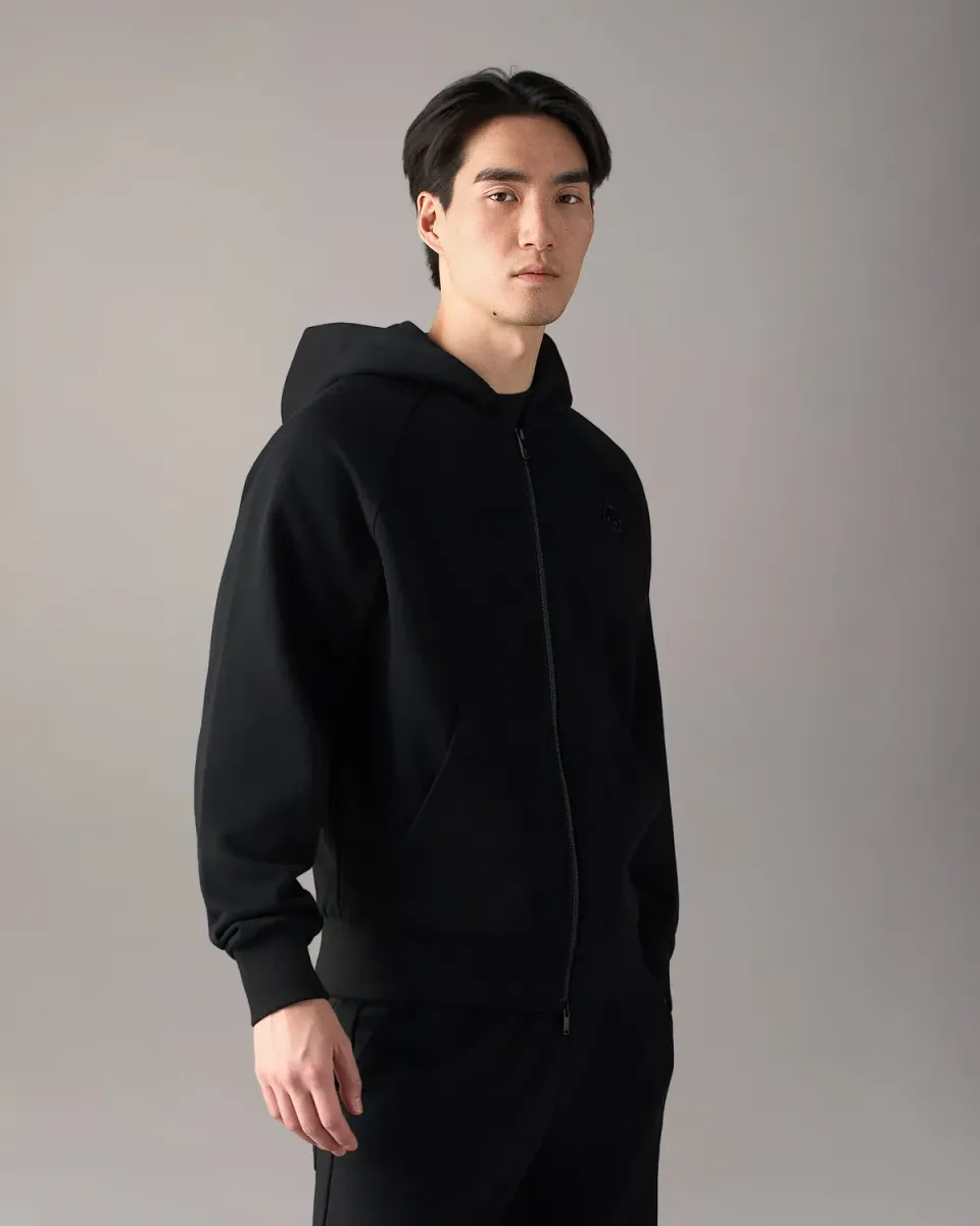 Moose Knuckles Yul Zip-Up hoodie noir coton