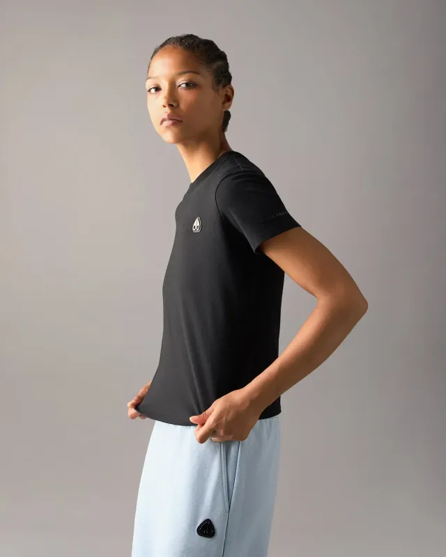 Moose Knuckles Crescent T-Shirt noir femme coton
