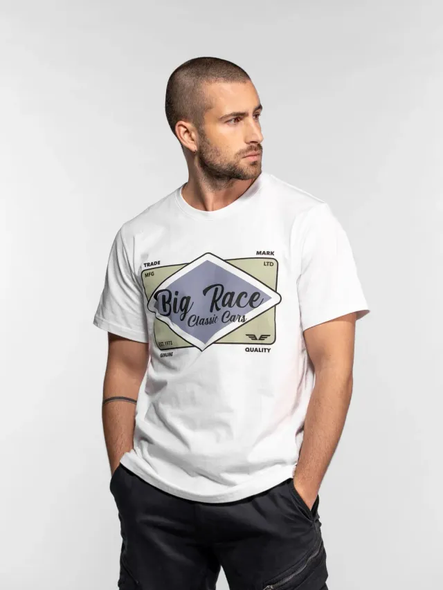 Daytona Rusk t-shirt coton big race blanc