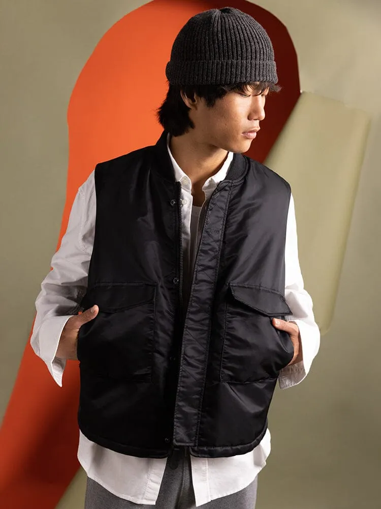 Alpha Industries MA-1 Mod gilet noir nylon homme