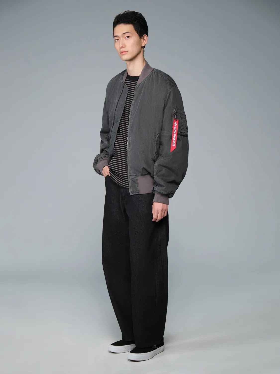 Alpha Industries MA-1 Heritage bomber coton unisexe noir