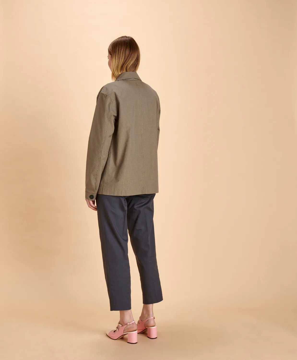 SOUBACQ Shade veste travail coton bleu carreaux