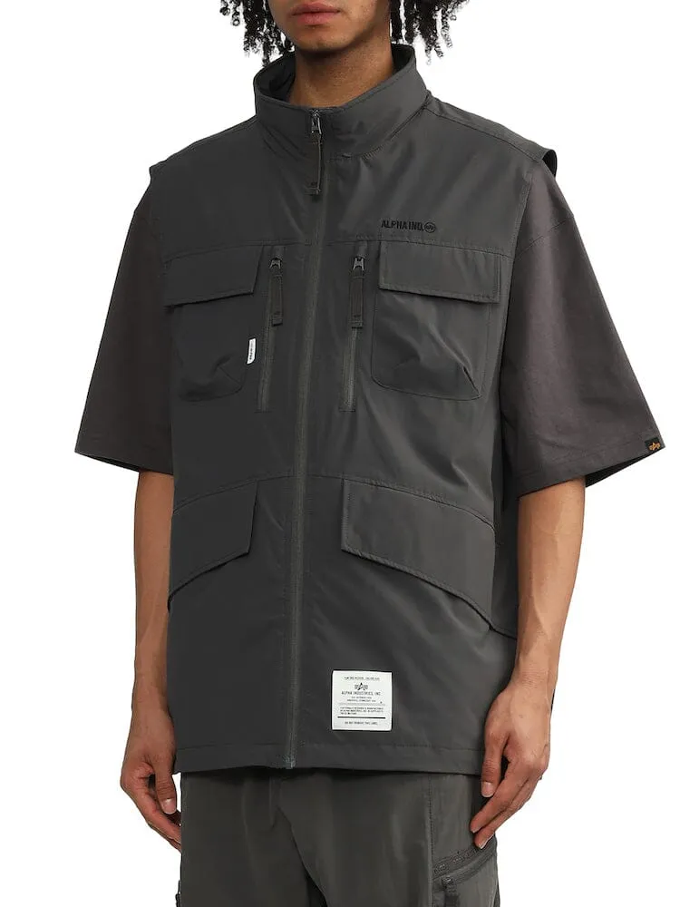 Alpha Industries UNFRM gilet tactique kaki nylon stretch