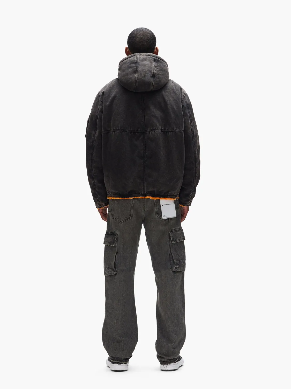 Purple x Alpha Hooded Bomber blouson noir oversize