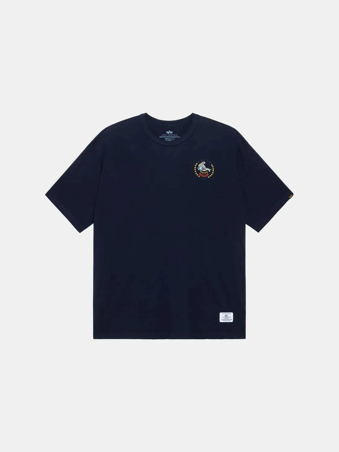 Alpha Industries Seal t-shirt relaxed bleu replica coton