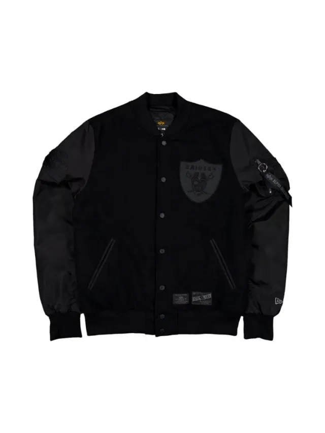 Alpha Industries Raiders blouson bomber varsity laine noir