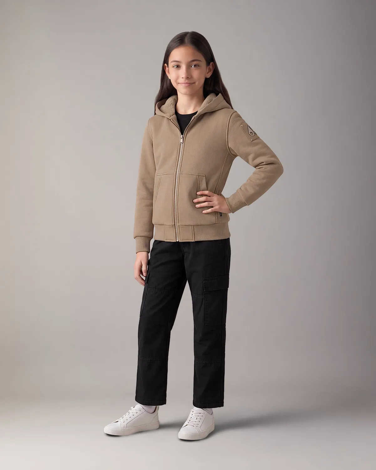 Moose Knuckles Classic Bunny hoodie enfant gris