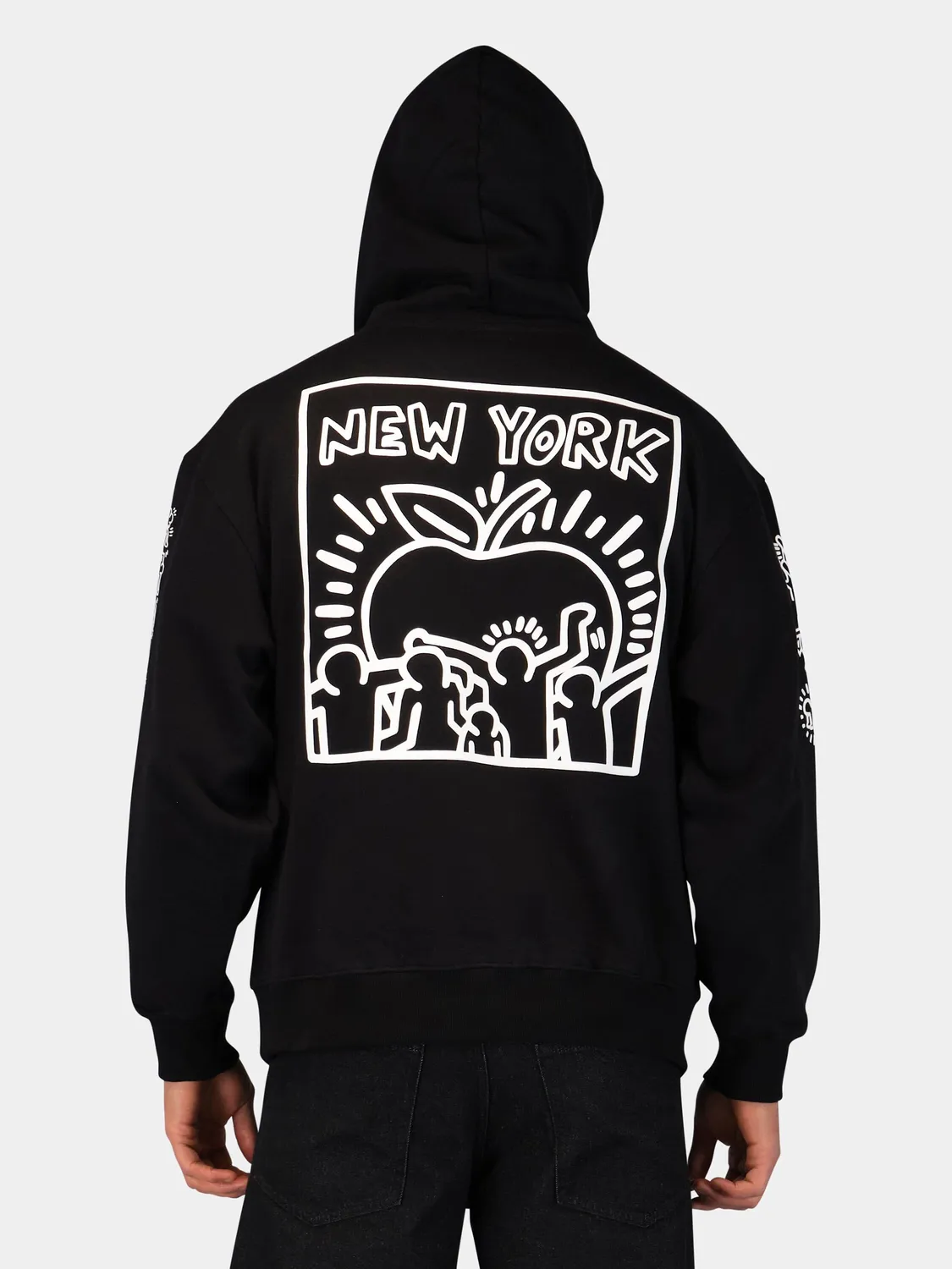 Keith Haring X Alpha New York Graphic Hoodie sweat noir
