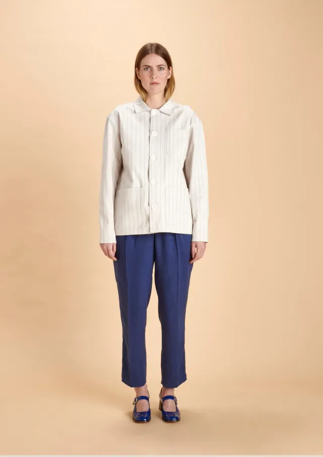 SOUBACQ Le Bleu Vence veste de travail coton blanc