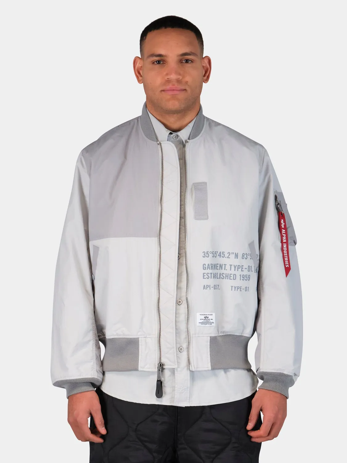 Alpha Industries L-2B Relaxed Patchwork blouson Mist nylon