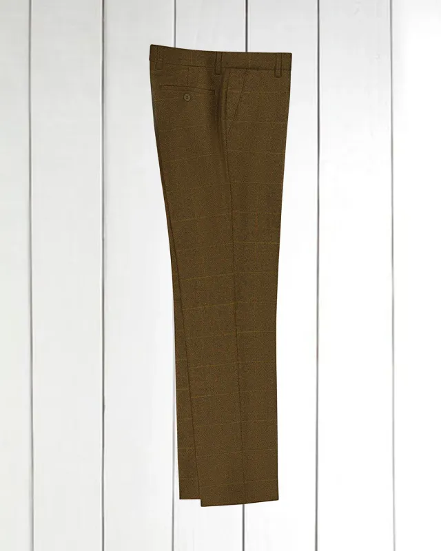 Hollington Siza pantalon tweed à carreaux rouge laine taille 42
