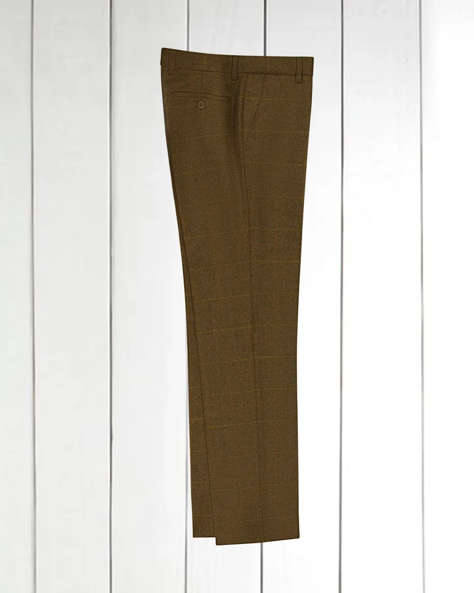 Hollington Siza pantalon tweed à carreaux rouge laine taille 42