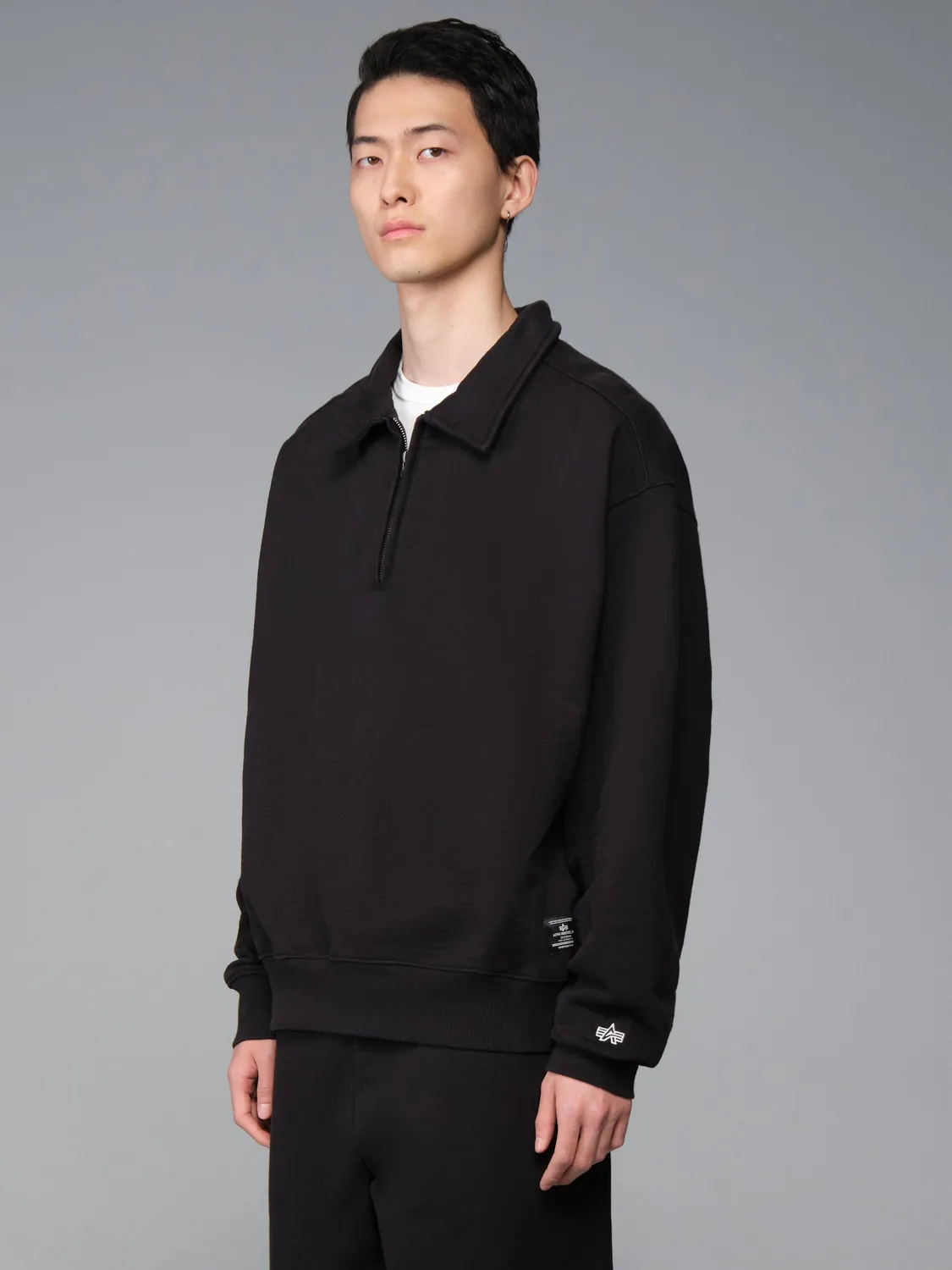 Alpha Industries Essential sweat quarter zip noir coton