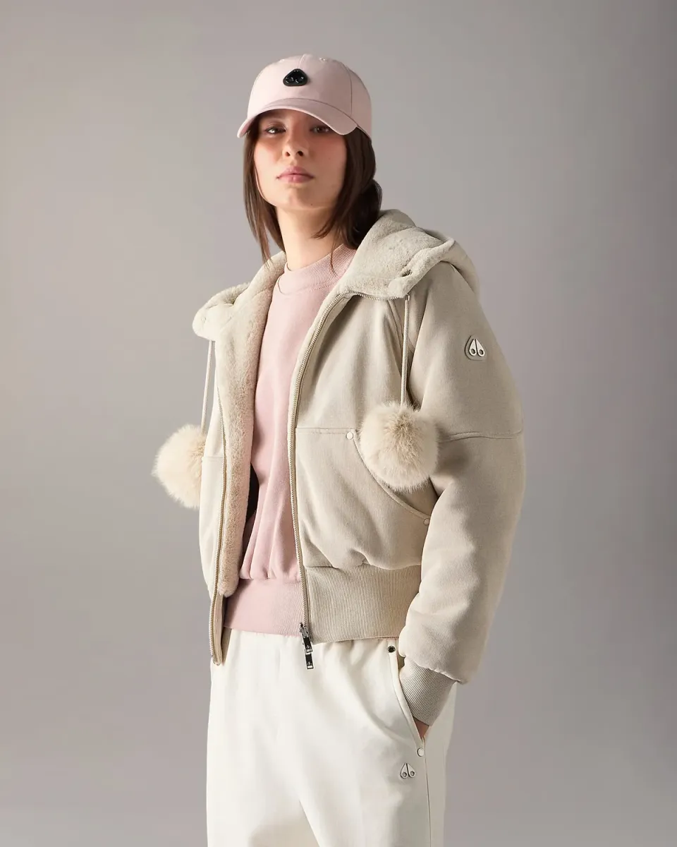 Moose Knuckles Oro Bunny Hoodie sweat alabaster réversible