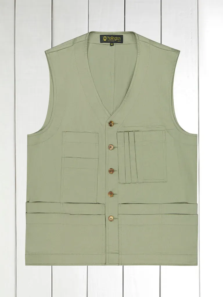 Hollington gilet 20 poches coton stretch vert sauge