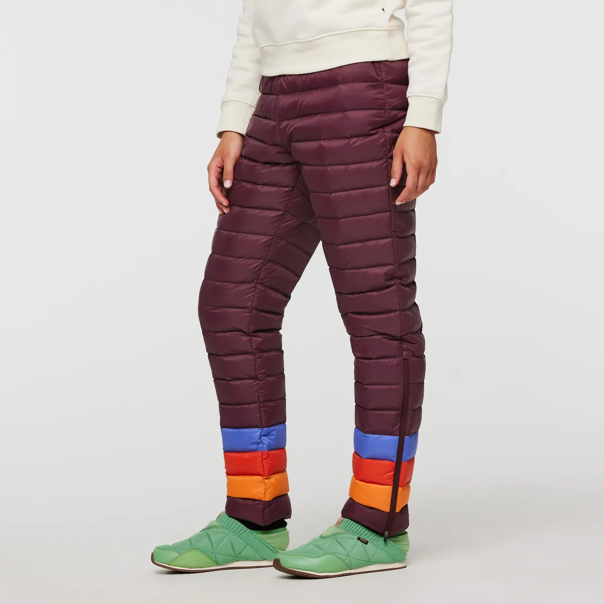 Cotopaxi Fuego Pantalon duvet femme Wine Stripes 800 cuin