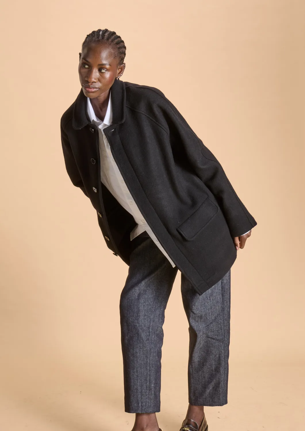 SOUBACQ Trench Vendôme trench laine noir