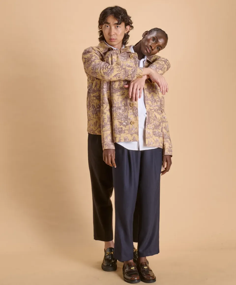 SOUBACQ Le Bleu Caramel veste de travail gabardine coton