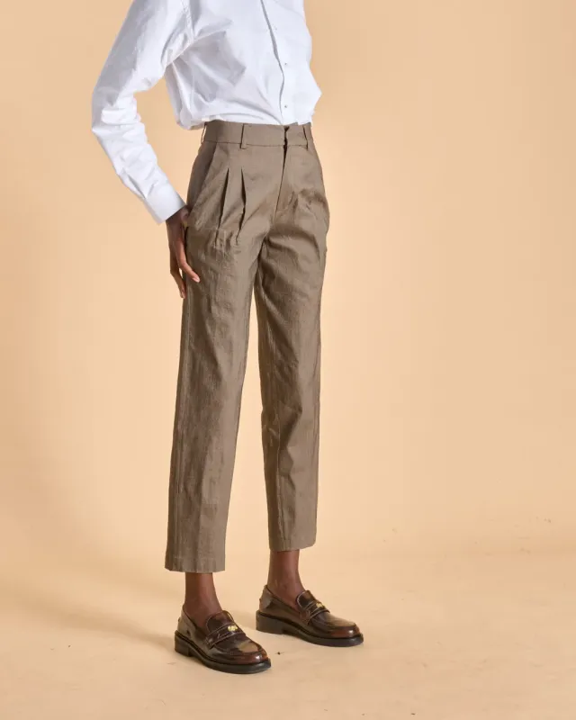 Soubacq Nara pantalon femme denim marron