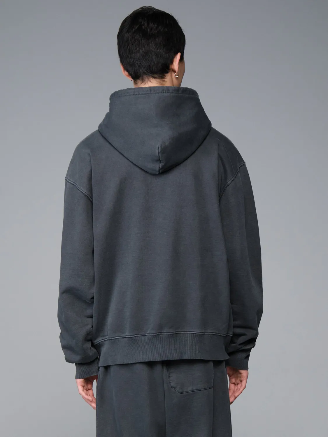 Alpha Industries Essential Hoodie Battlewash sweat noir délavé