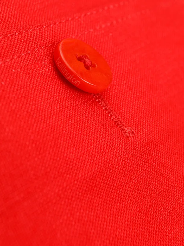 Hollington veste Tyrol toile lin rouge coupe ajustée