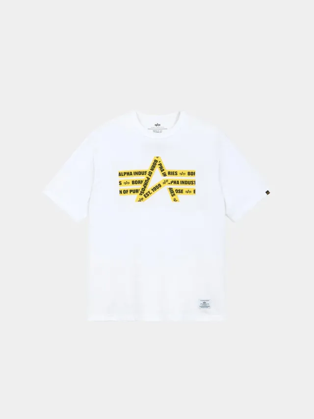 Alpha Industries Caution Tape t-shirt noir 220 g imprimé