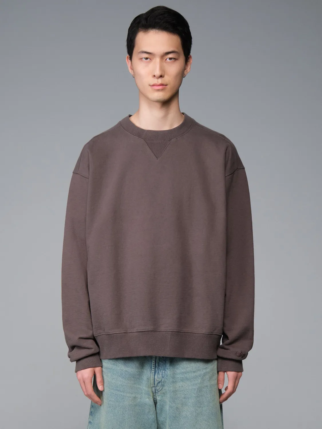 Alpha Industries Essential Crew Battlewash sweat Hickory coton