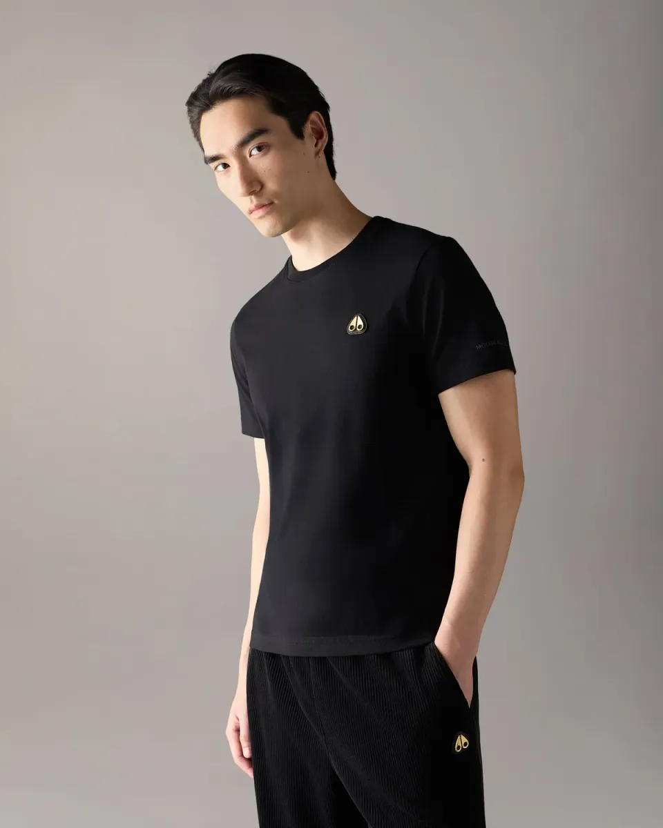 Moose Knuckles Crescent T-Shirt Homme Noir Coton Luxe
