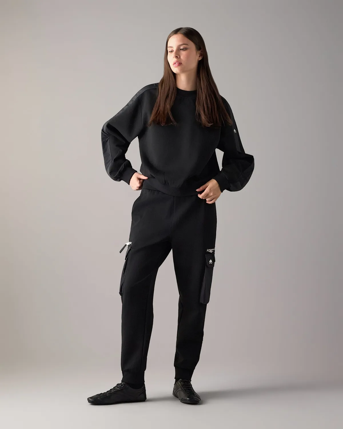 Moose Knuckles Mixed Media joggers noir technique
