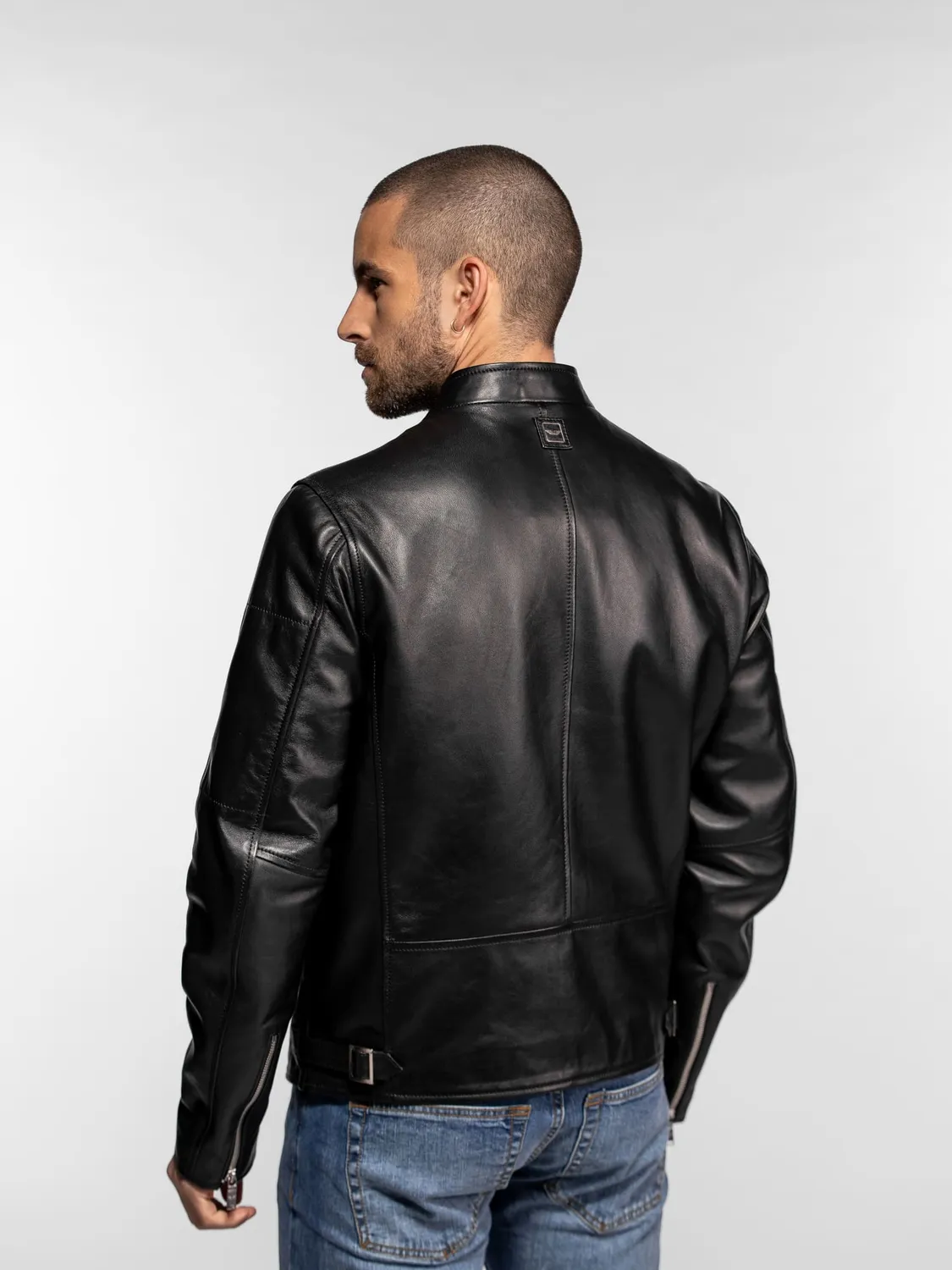 Daytona Wexford Blouson cuir moto mouton patiné noir