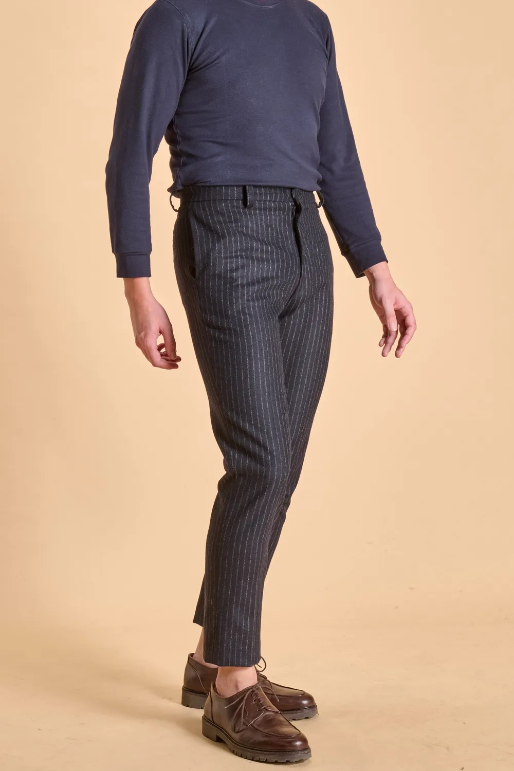 Soubacq Westminster pantalon homme laine bleu