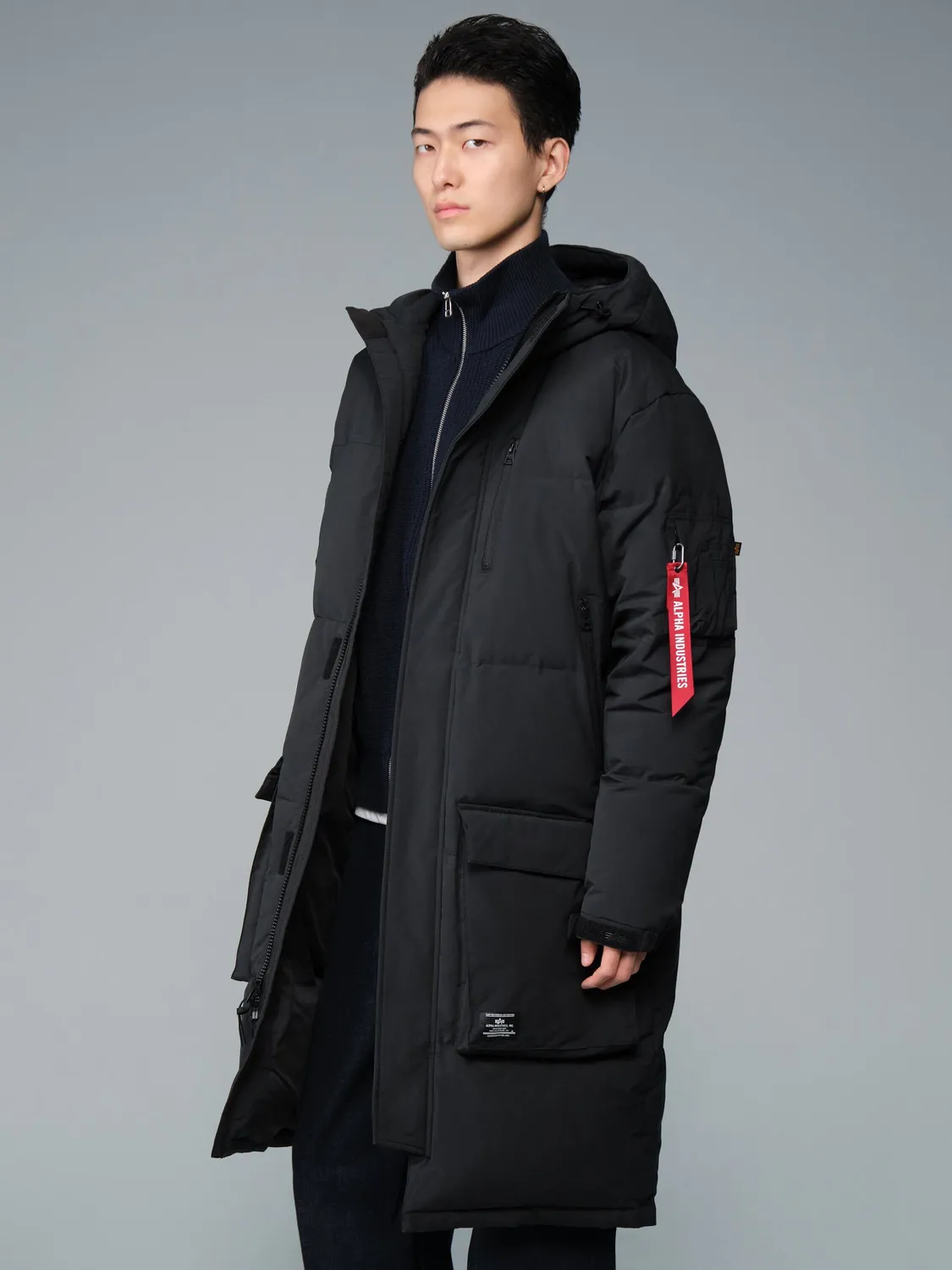 Alpha Industries Carson parka longue noire grand froid