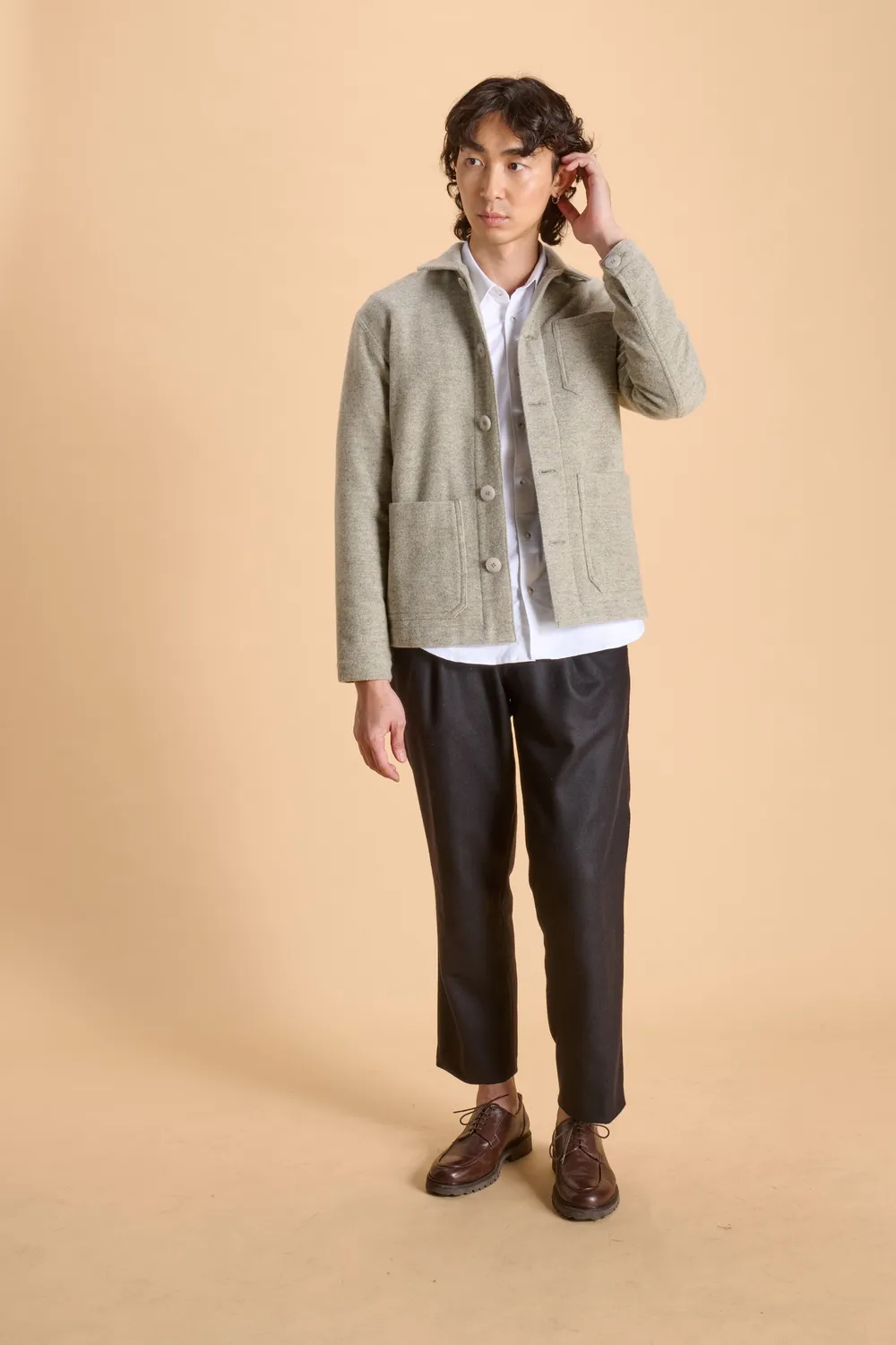 Soubacq Bleu Patagonia veste laine grise