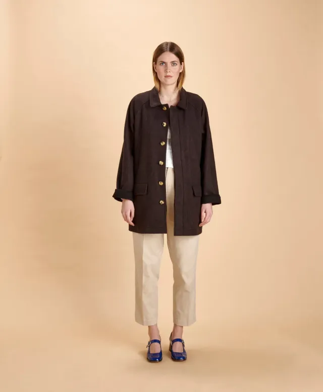 Soubacq Bacci trench laine alpaga mi-long