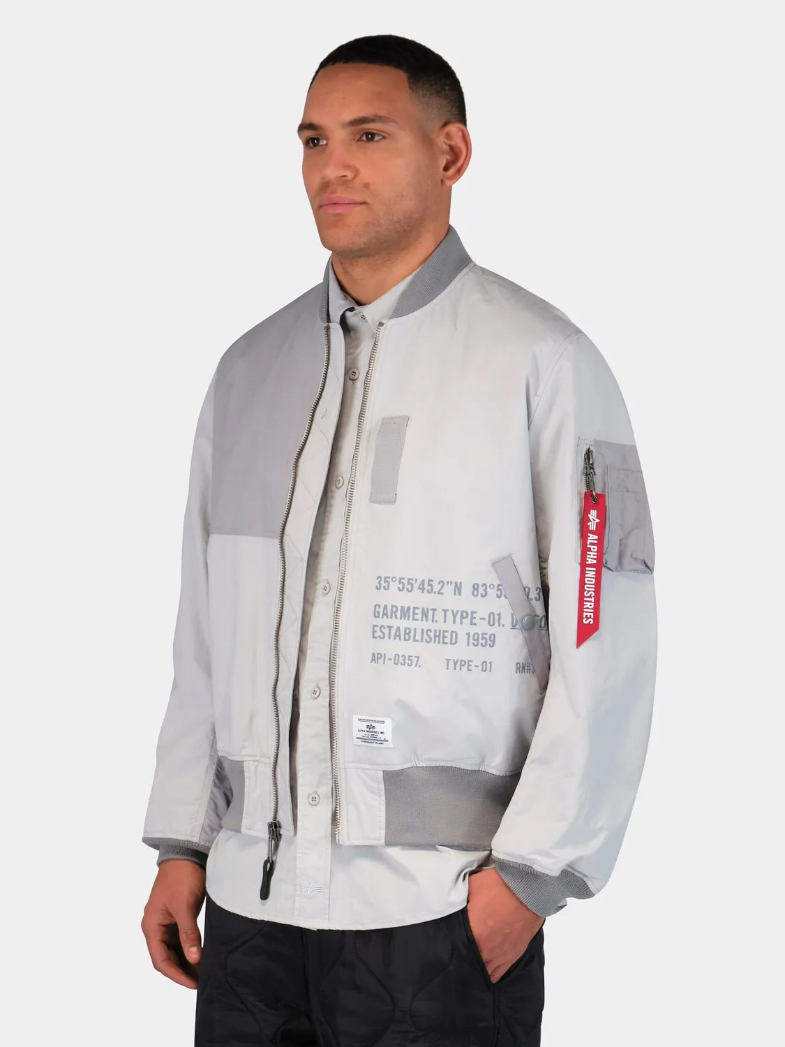 Alpha Industries L-2B Relaxed Patchwork blouson Mist nylon