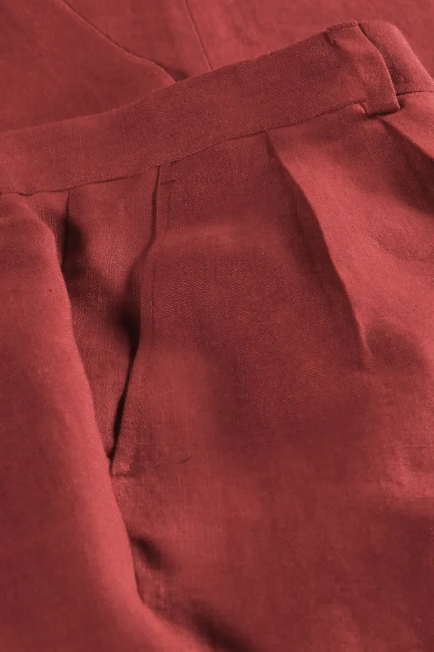 Hollington Luca pantalon à pinces lin rouge Piaget