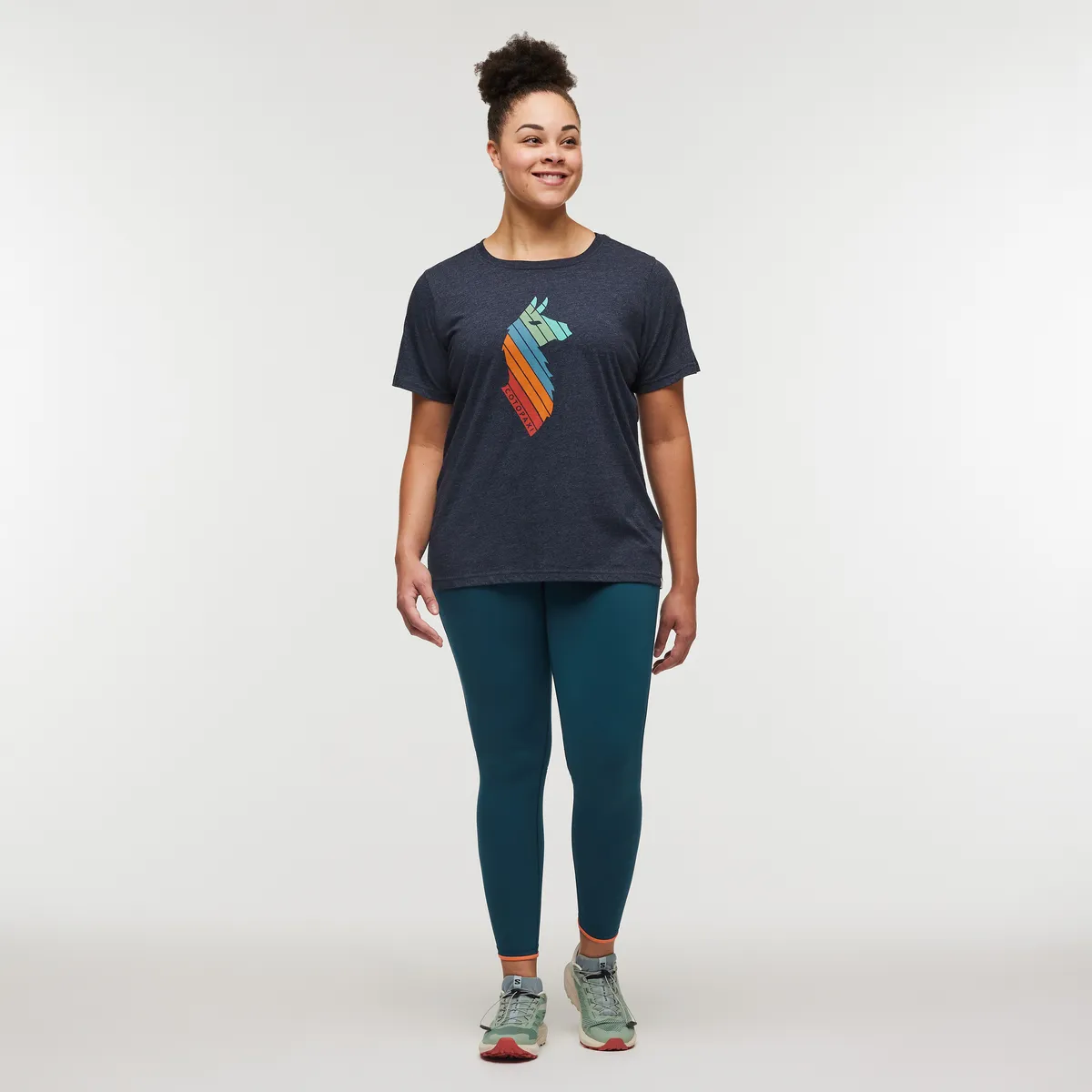 Cotopaxi Llama Stripes t-shirt femme Oatmeal rayures lama